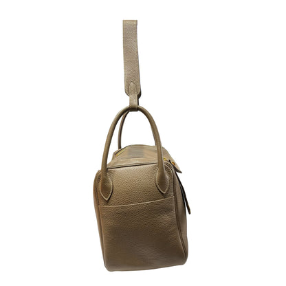 Used Hermès Calfskin Leather Lindy 30 Shoulder Bag GHW Brown