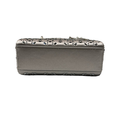 Used DIOR Mini Lady Dior Handbag Silver