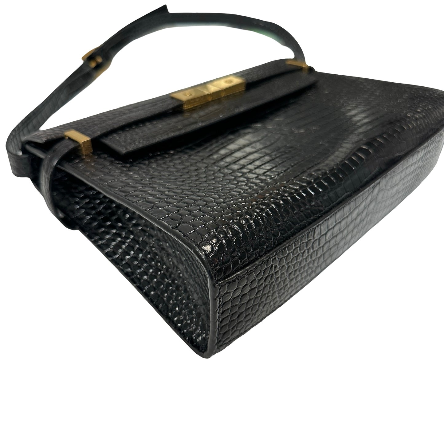 Used SAINT LAURENT Manhattan Medium Shoulder Bag Black GHW
