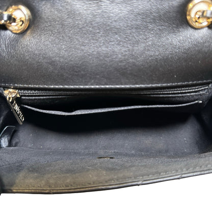 Used CHANEL Chevron Lambskin Chevron Flap Bag Chain Shoulder Bag Black Gold