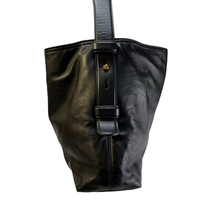 Used GUCCI Solid Medium Shoulder Shoulder Bag Black GHW