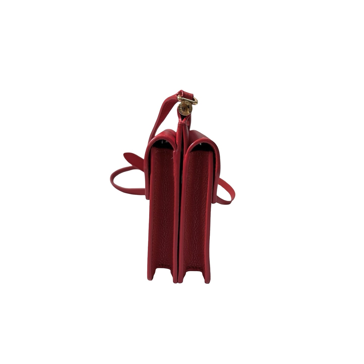 Used BURBERRY Calfskin Leather Cross body Cross Body Bag Red GHW