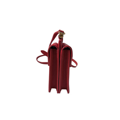 Used BURBERRY Calfskin Leather Cross body Cross Body Bag Red GHW