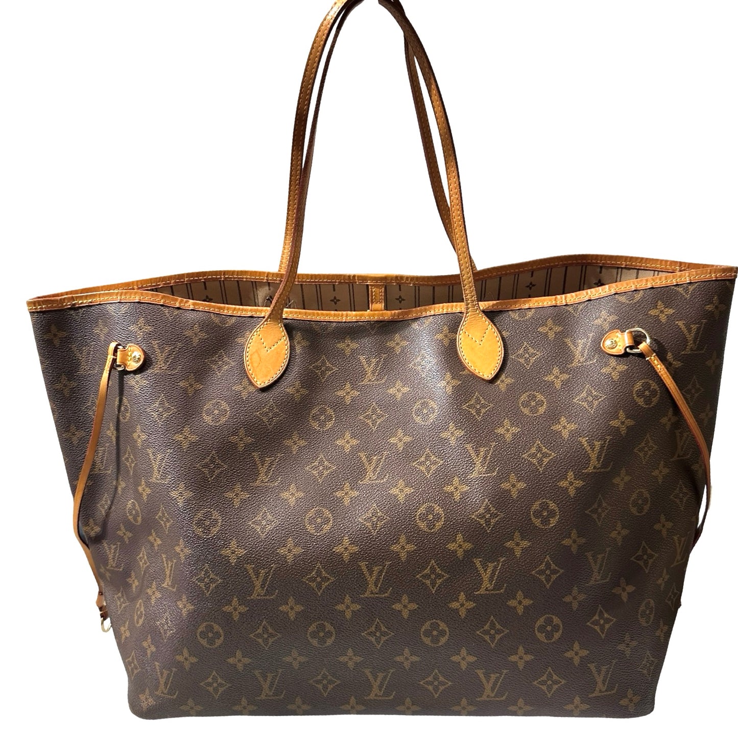 Used Louis Vuitton Monogram Eclipse Canvas Neverfull GM Shoulder Bag Brown GHW