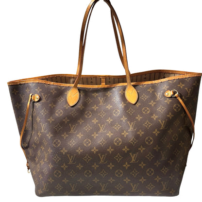 Used Louis Vuitton Monogram Eclipse Canvas Neverfull GM Shoulder Bag Brown GHW
