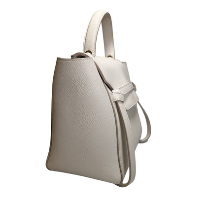 Used CELINE Grained Calfskin Belt Bag Handbag White GHW