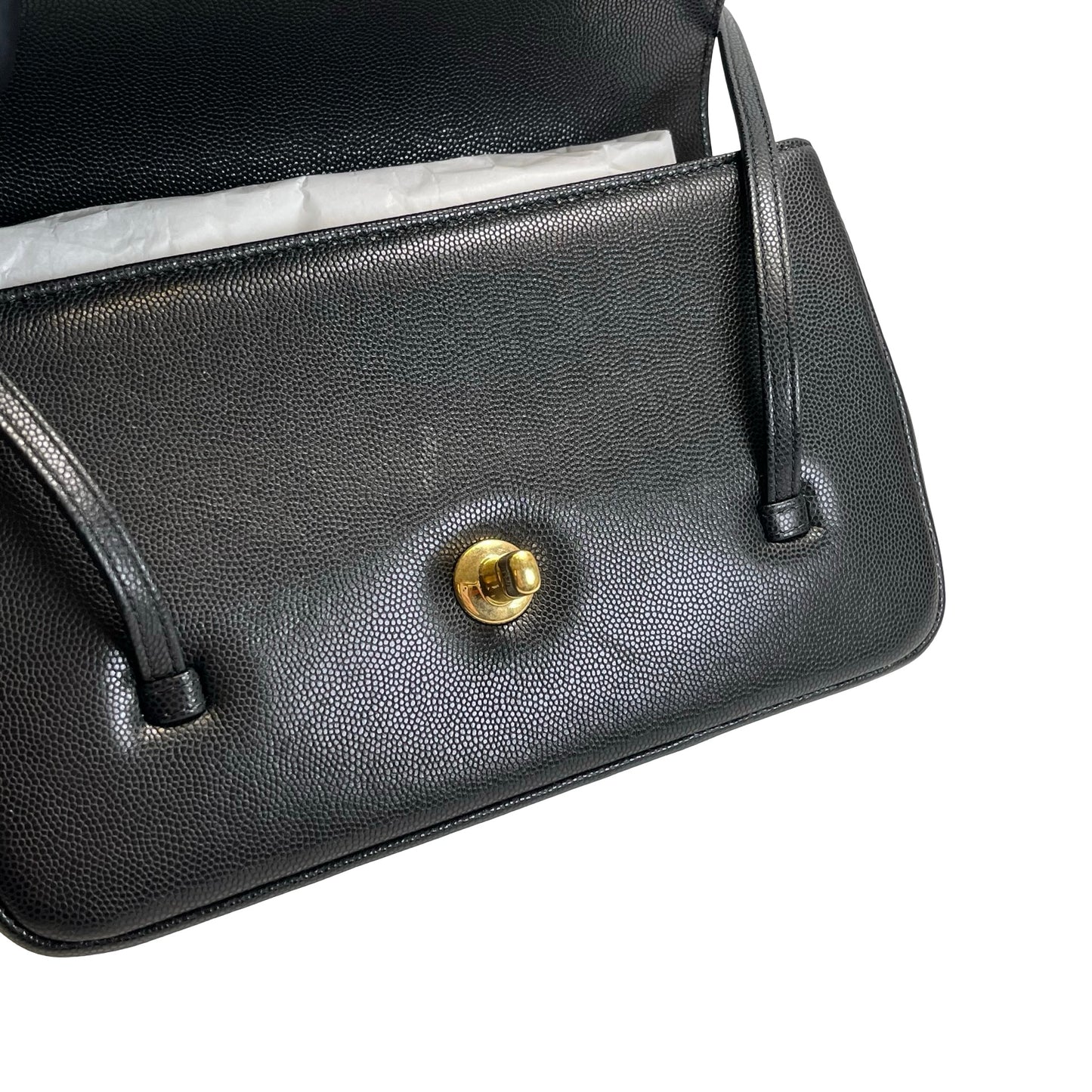 Used CHANEL Caviar Leather Shoulder Bag Shoulder Bag Black