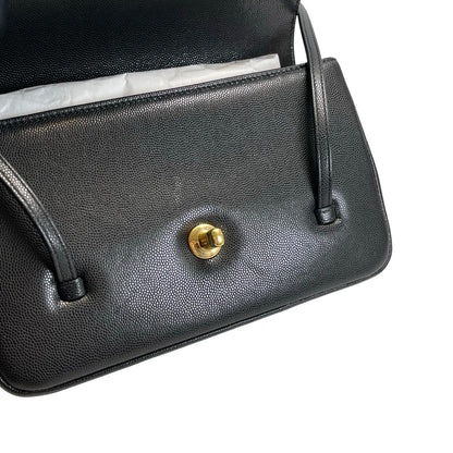 Used CHANEL Caviar Leather Shoulder Bag Shoulder Bag Black