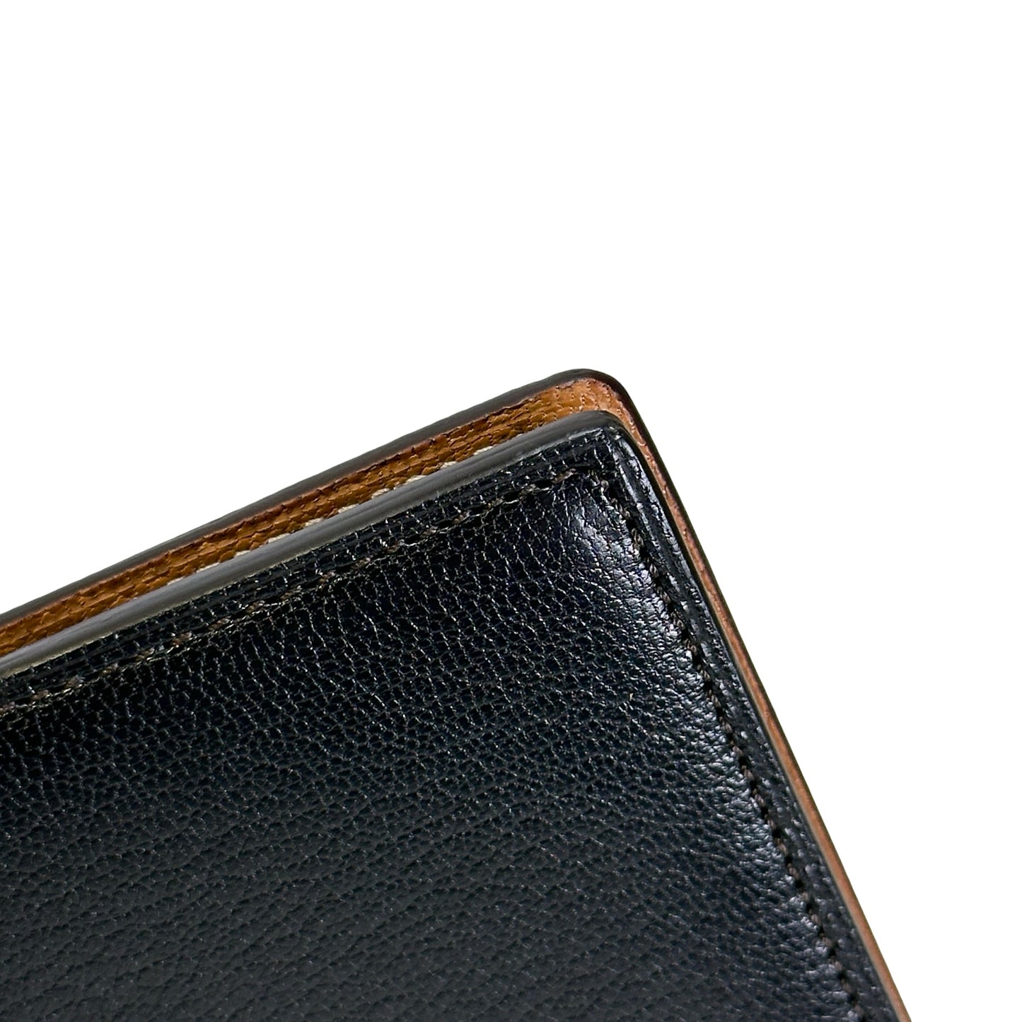 CARTIER Grained Leather Grained Leather Cover Passport Case Black