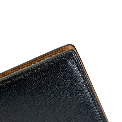 CARTIER Grained Leather Grained Leather Cover Passport Case Black