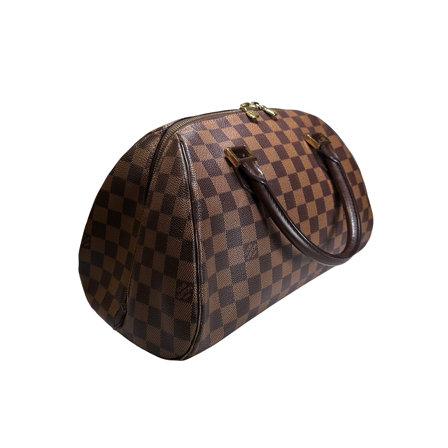 Used LOUIS VUITTON Damier Ebene Triana Handbag Brown GHW