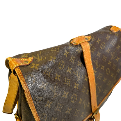 Used LOUIS VUITTON Monogram Saumur Messenger Bag Brown