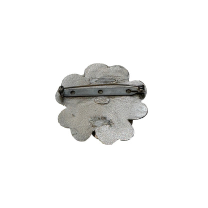 Used CHANEL Camellia Enamel Camellia Brooch Brooch Black Silver