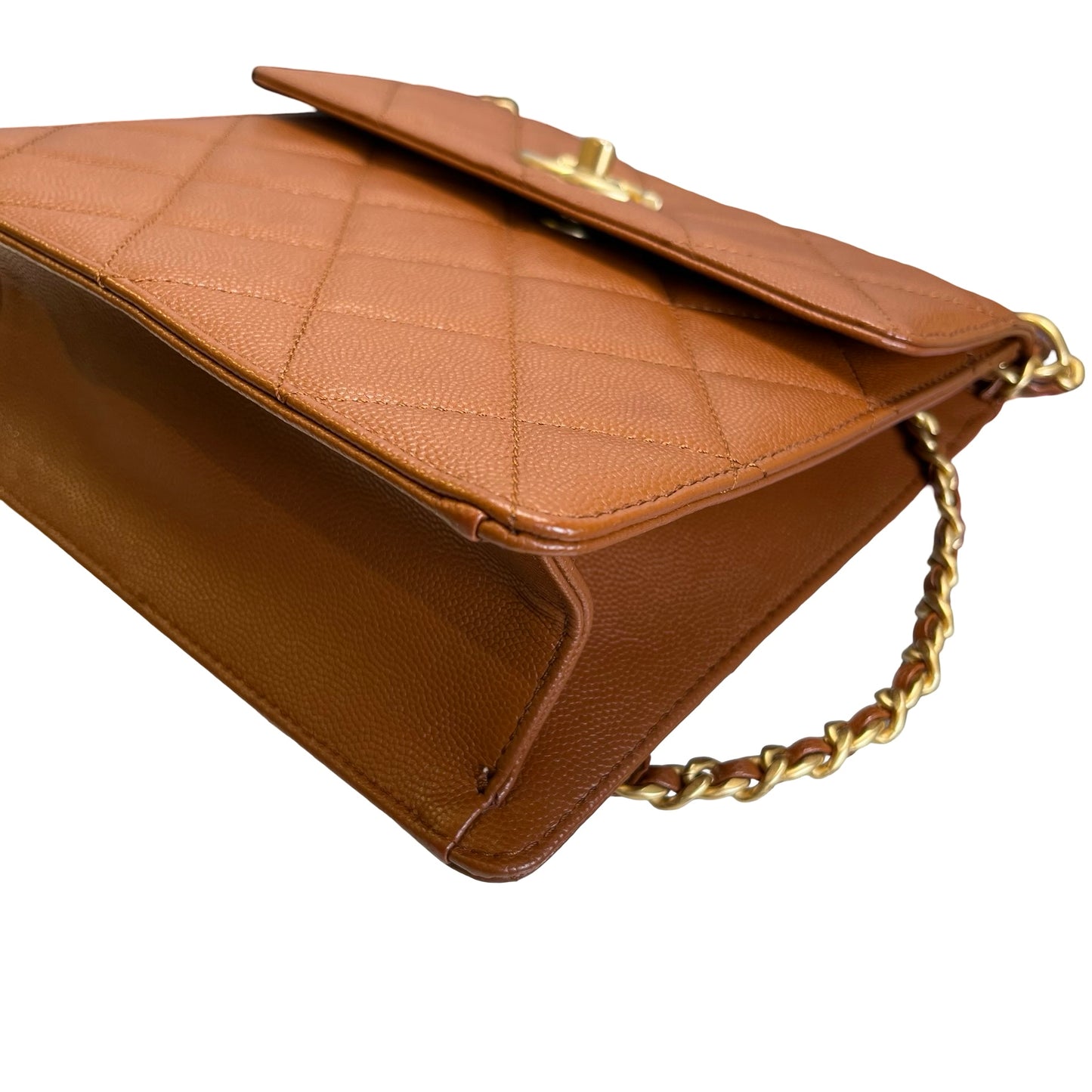 Used CHANEL Quilted Caviar 23A chain Backpack Shoulder Bag Brown