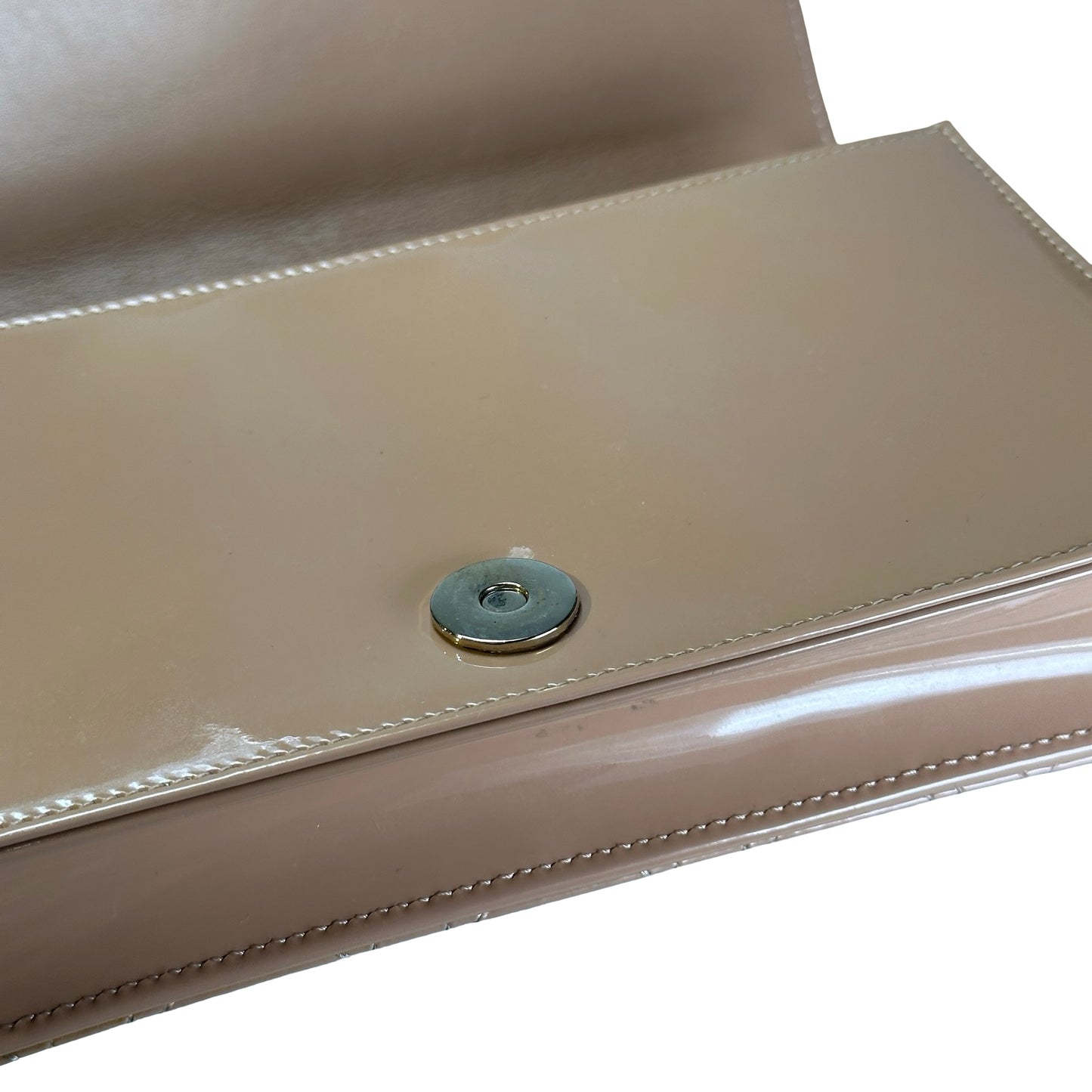 Used DIOR Cannage Patent Leather Cannage Long wallet Beige