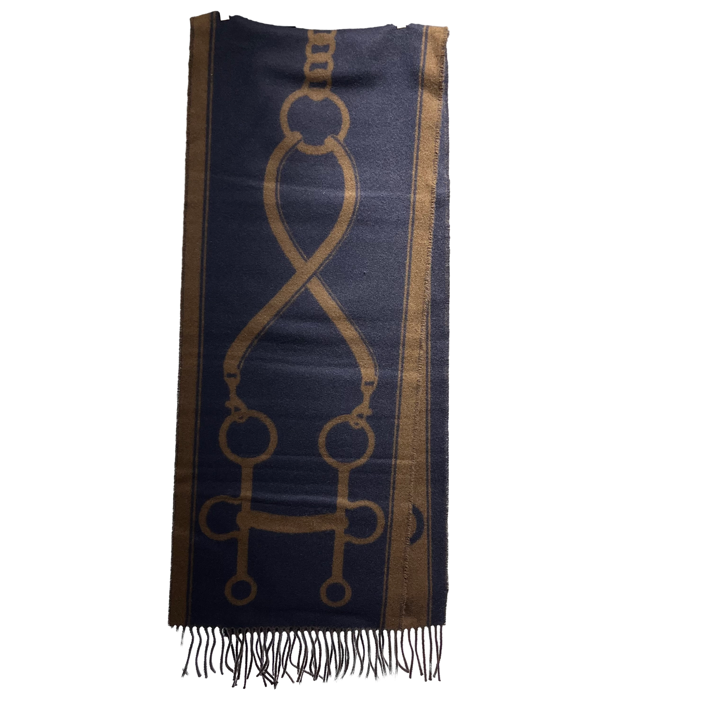 New HERMÈS Cashmere Scarf Scarf Navy Brown