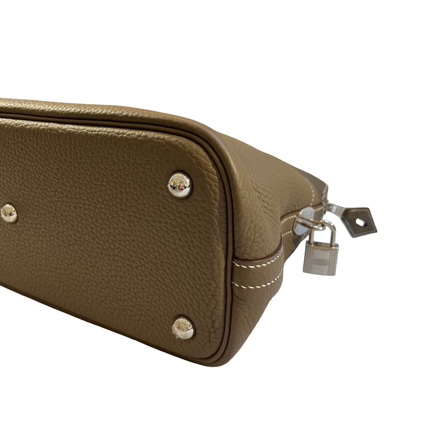 Used Hermès Taurillion Bolide 31 Shoulder Bag Etoupe (18) PHW