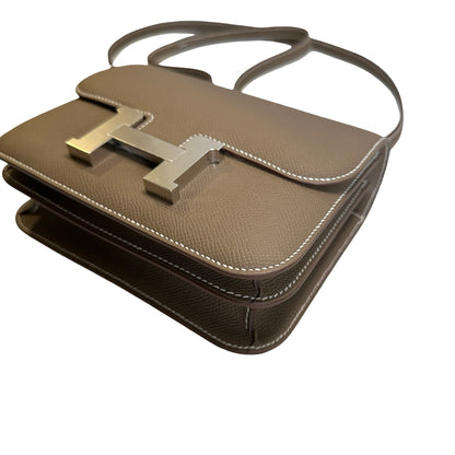 Brand New HERMES Epsom Mini Constance Shoulder Bag Etoupe PHW
