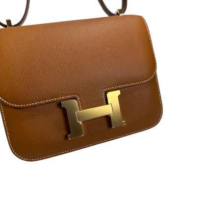 Used HERMES Epsom Constance Mini Shoulder Bag 37 Gold GHW