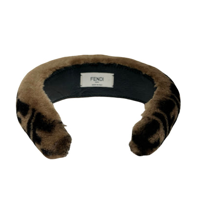 FENDI SHEARLING FF ZUCCA HAIRBAND [3000856]