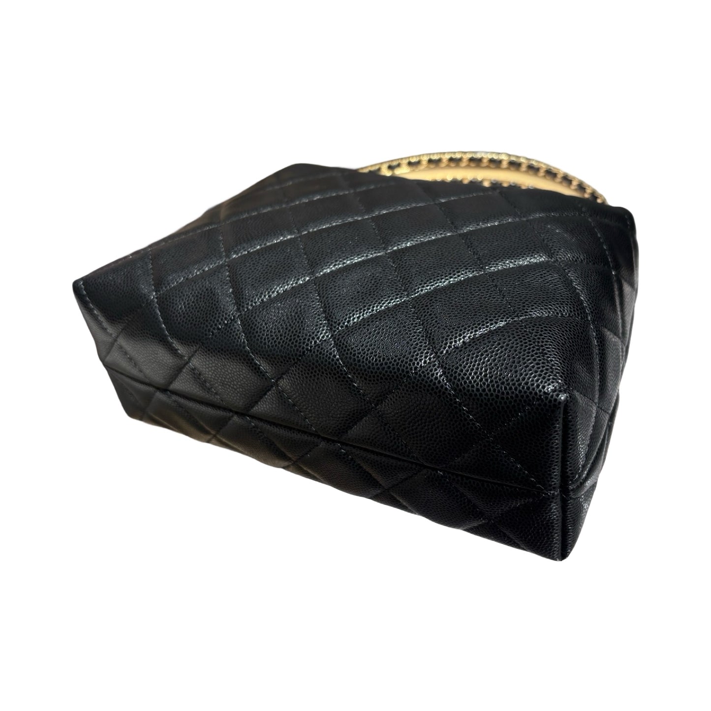 CHANEL 24A HOBO WITH HANDLE BLACK CAVIAR GHW [3000606]