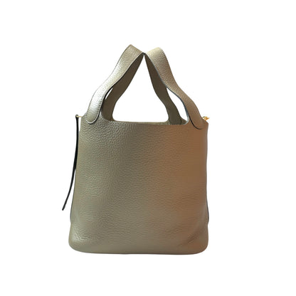 Used HERMÈS TC Picotin 22 Handbag Beige GHW