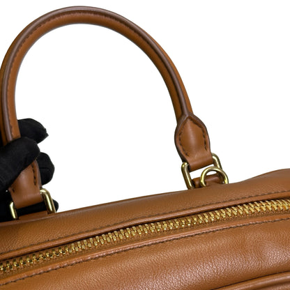 Used MIU MIU Leather Bowling Handbag Brown