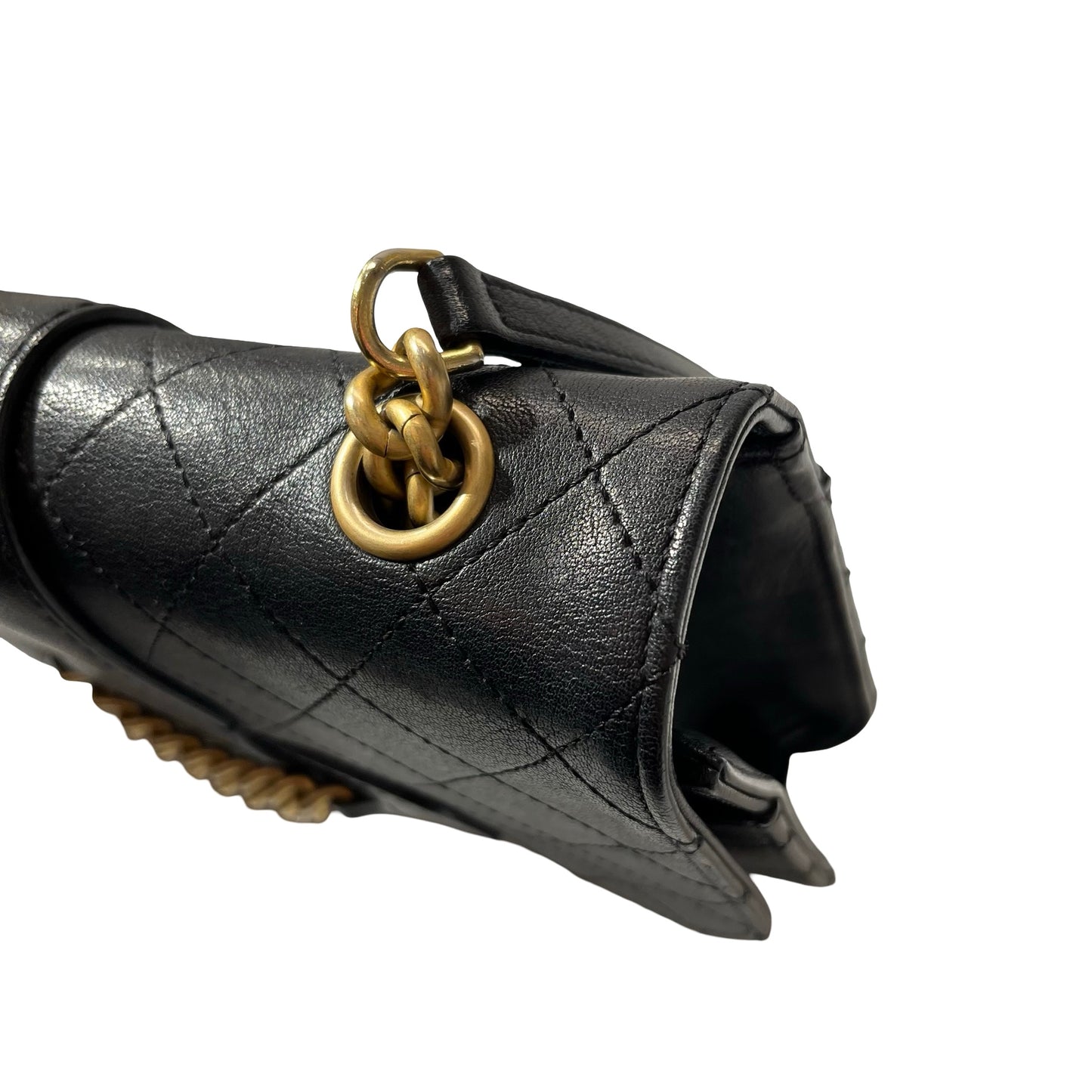 Used CHANEL Calfskin Leather Cross Body Cross Body Bag Black