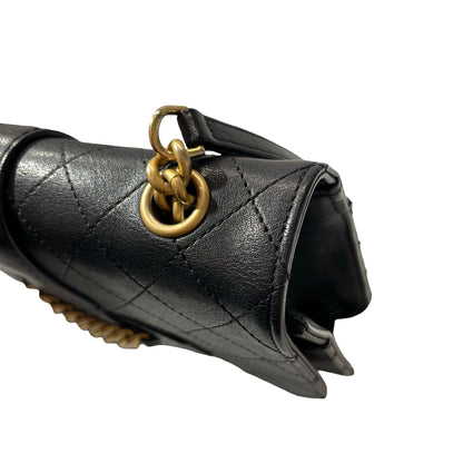 Used CHANEL Calfskin Leather Cross Body Cross Body Bag Black