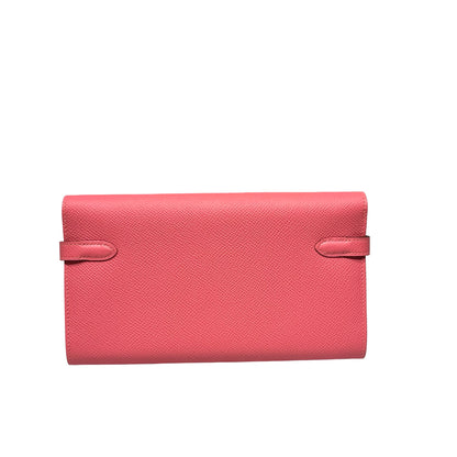 Used HERMÈS KELLY WALLET Wallet Pink PHW