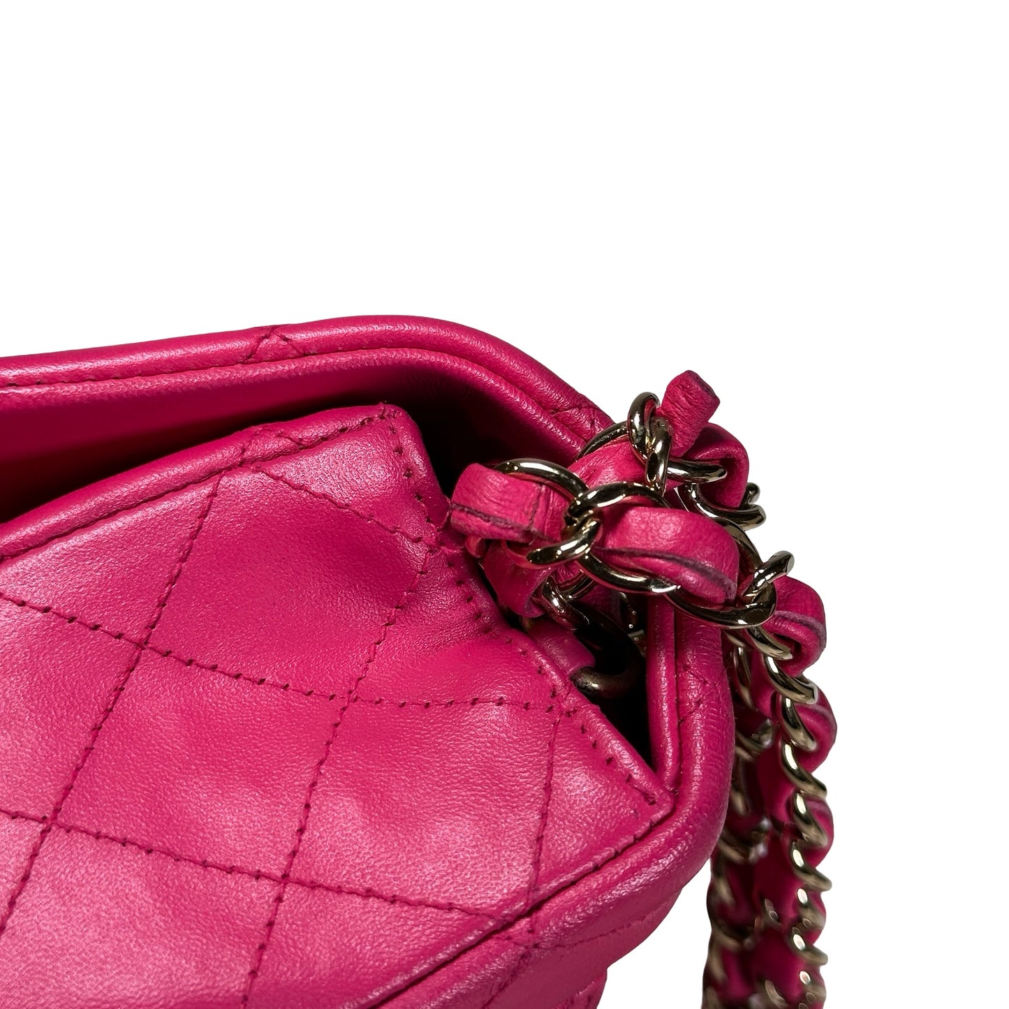 Used CHANEL Mini Classic Flap Two Way Shoulder Bag Pink GHW