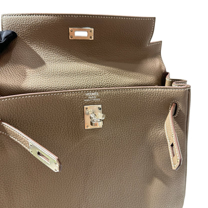 Used HERMÈS Kelly 25 Two Way Shoulder Bag Etoupe (18) PHW