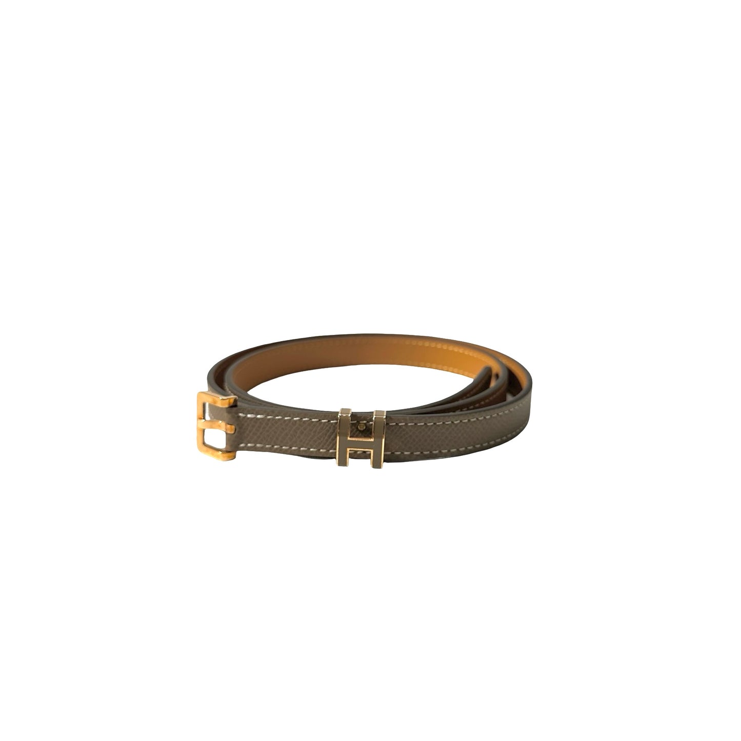 Used HERMÈS Pop H Belt Etoupe (18) GHW