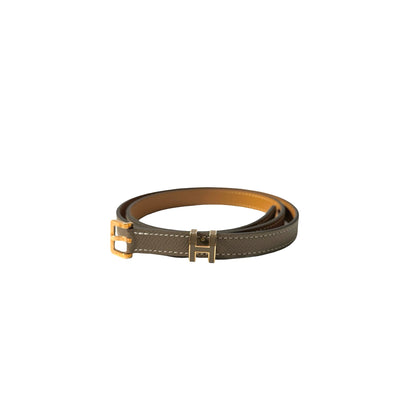Used HERMÈS Pop H Belt Etoupe (18) GHW