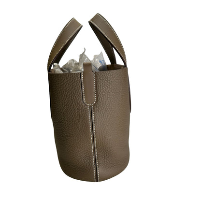 Used HERMES Clemence Swift In the Loop Handbag Etoupe