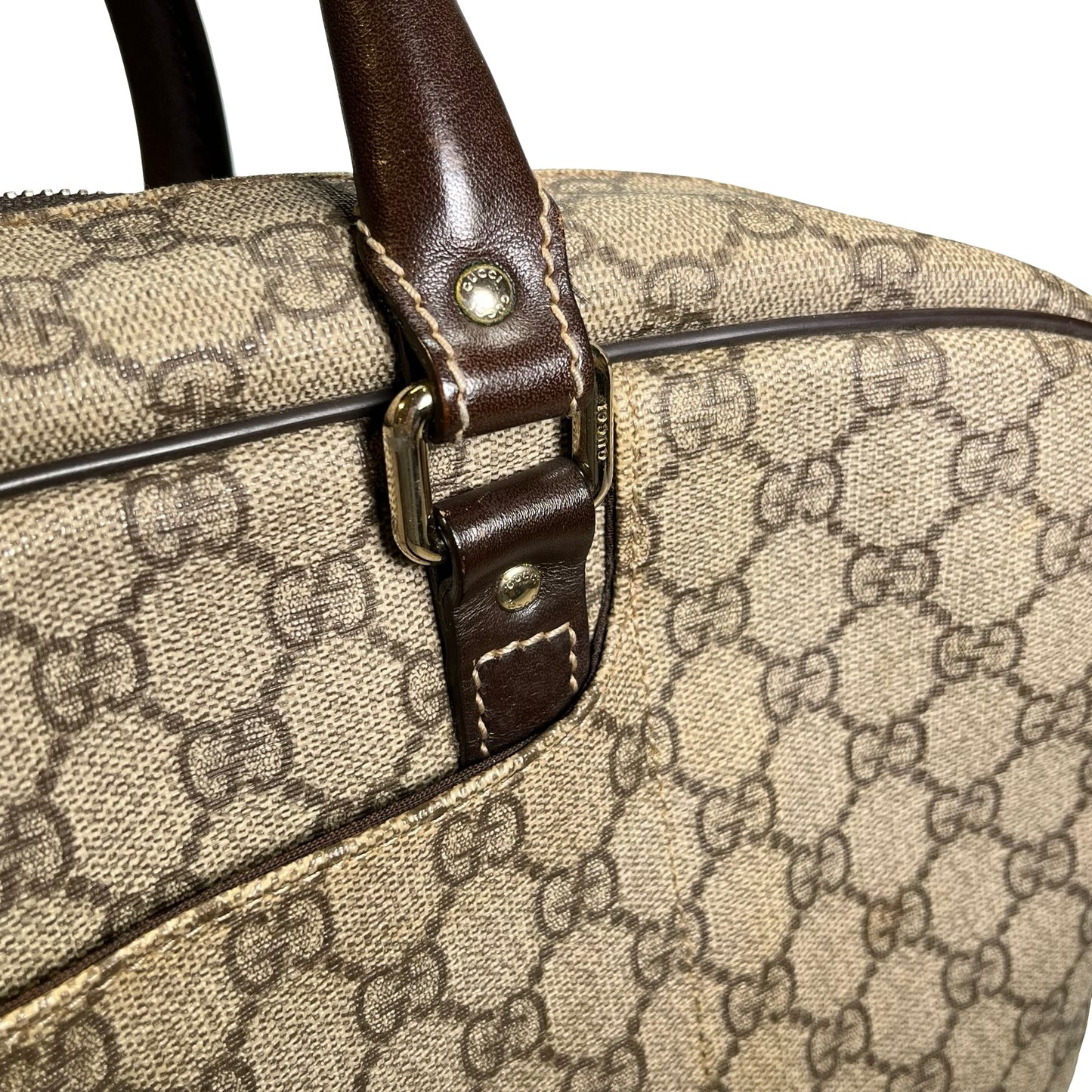 Used GUCCI GG Supreme GG Supreme Briefcase Beige Brown PHW