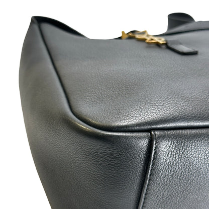 Used SAINT LAURENT Leather Le 5 à 7 Shoulder Bag Black Gold