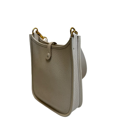 Used HERMES Clemence Leather Evelyne Cross body bag Craie