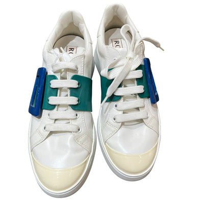 Used ROGER VIVIER Used Roger Vivier Viv Skate Sneakers Shoes Shoes White Blue Green