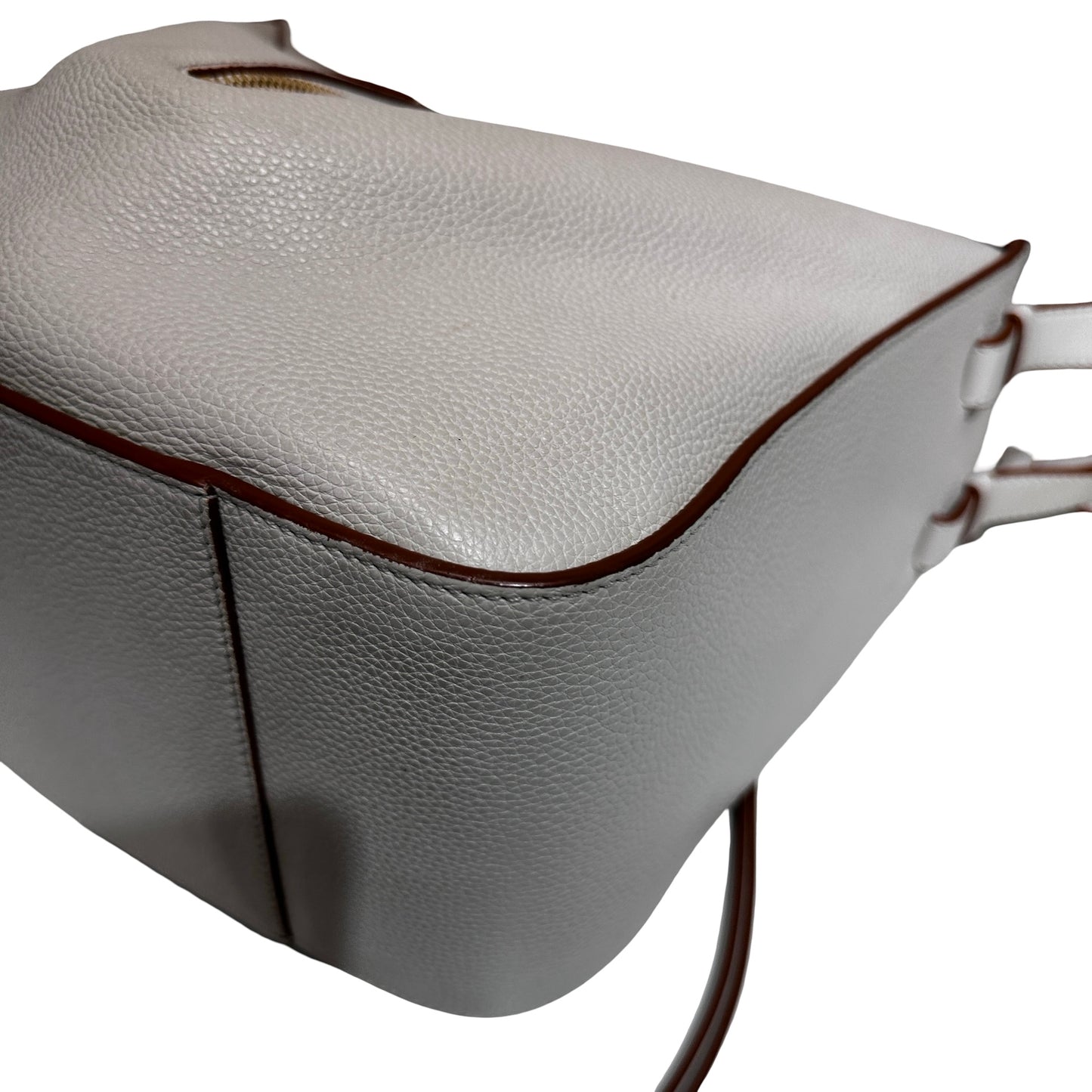 Used LOEWE Calfskin Leather Honnock Shoulder Bag Beige GHW