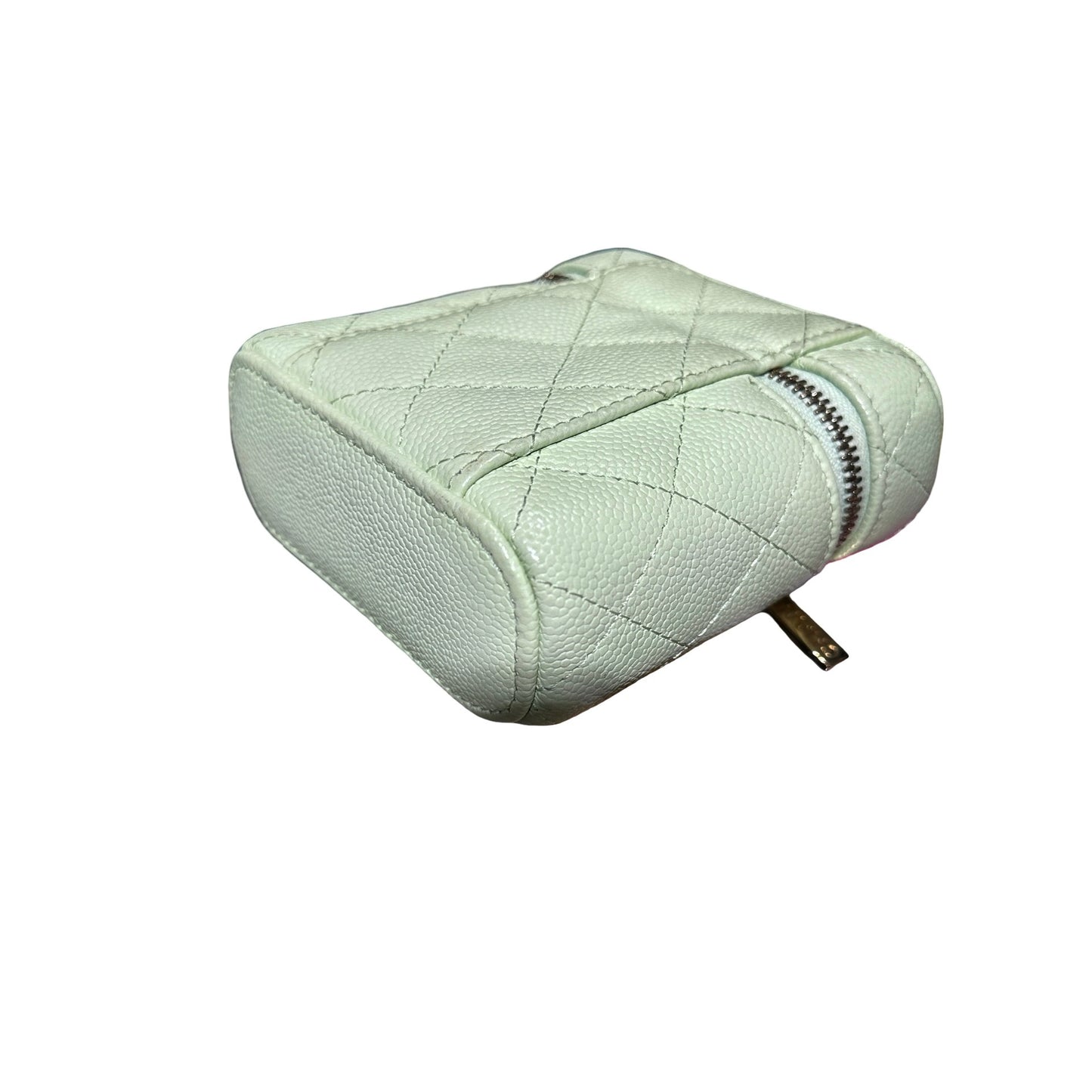 Used Chanel Mini Vanity Mini Bag Mint Green GHW