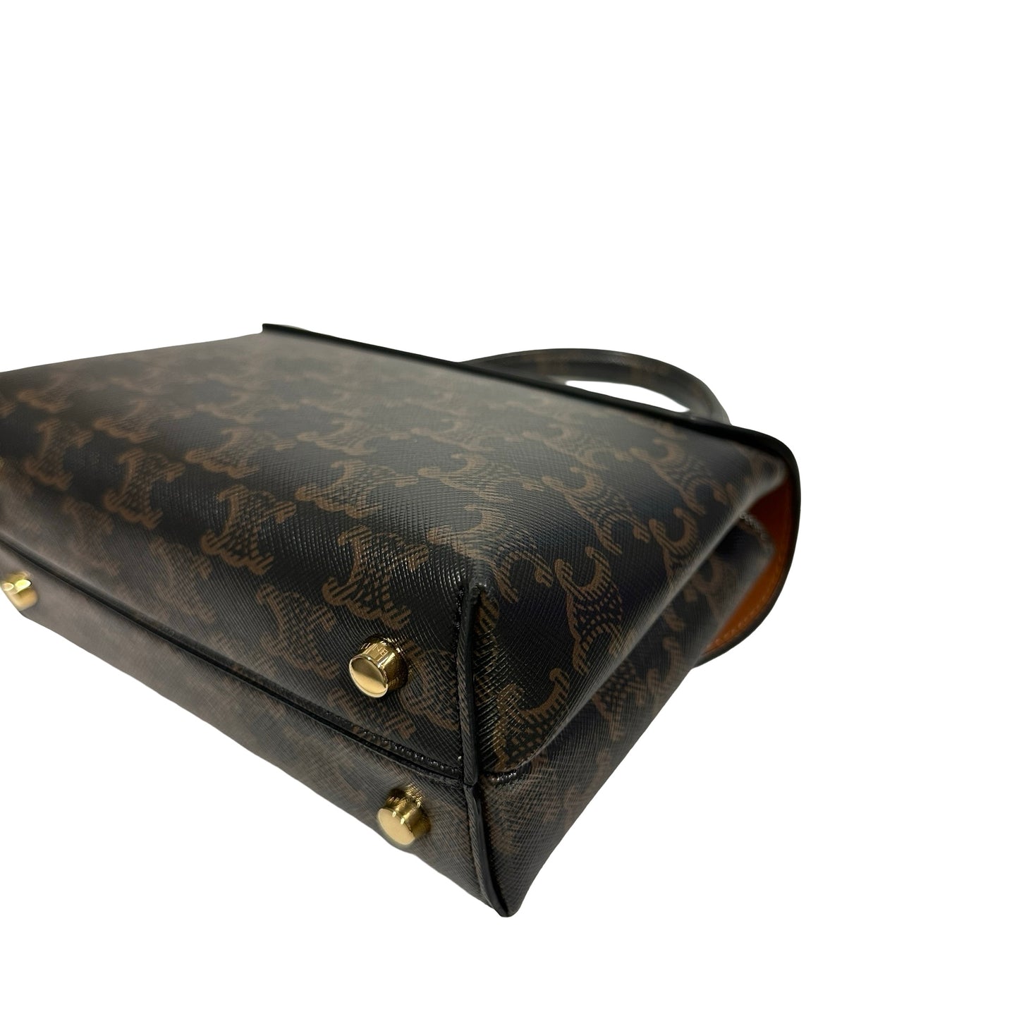Used Céline TRIOMPHE Canvas Teen Nino Shoulder Bag GHW Brown