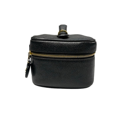 Used CHANEL Vanity Case Shoulder Bag Black GHW
