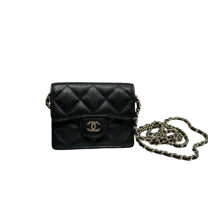 Used CHANEL MINI Cross Body Bag Black GHW