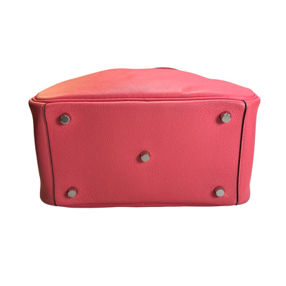 Used HERMES Leather Lindy Handbag Pink