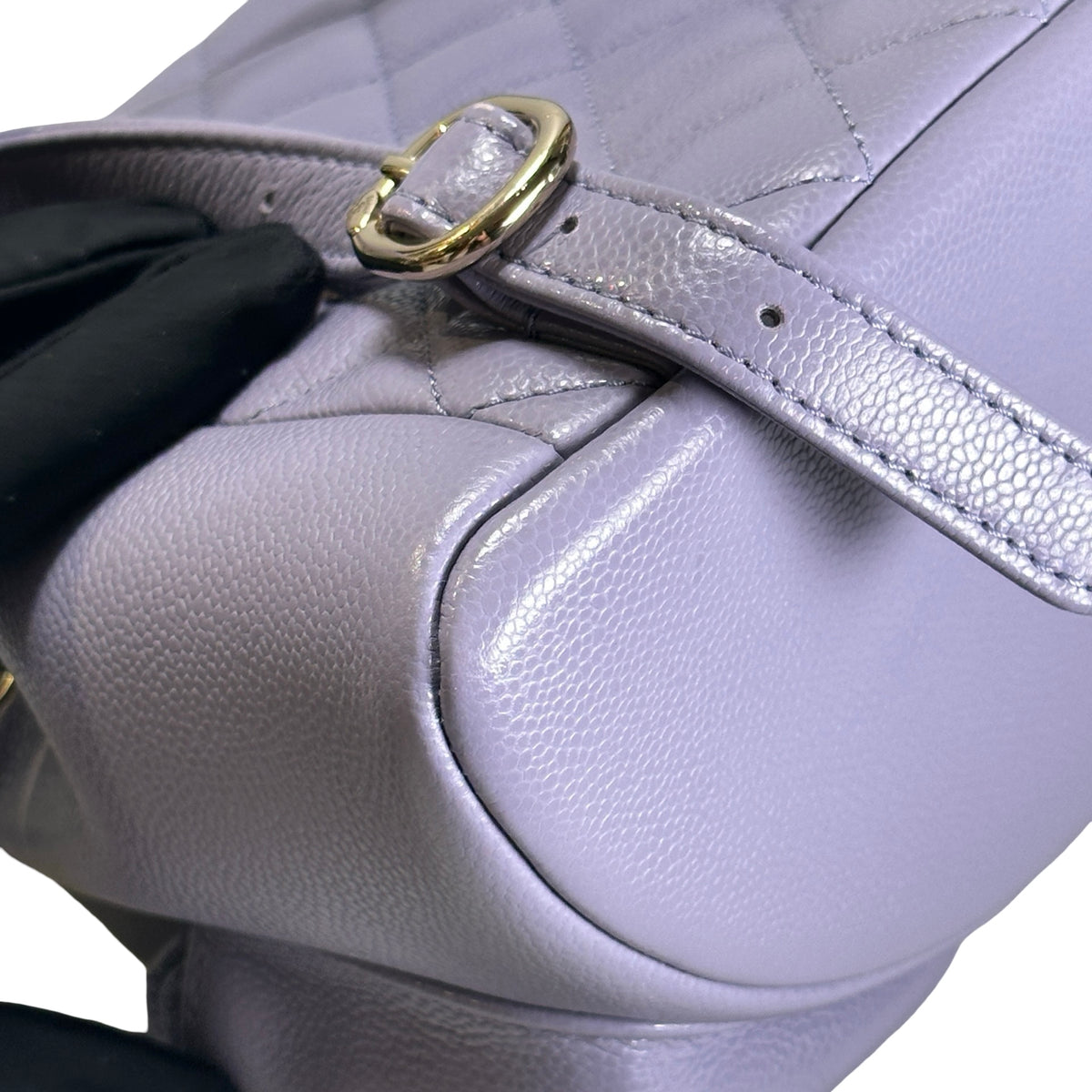 Used CHANEL Quilted Caviar Duma Backpack Purple Gold