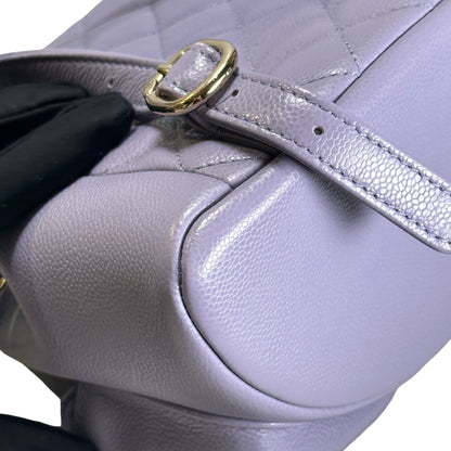 Used CHANEL Quilted Caviar Duma Backpack Purple Gold