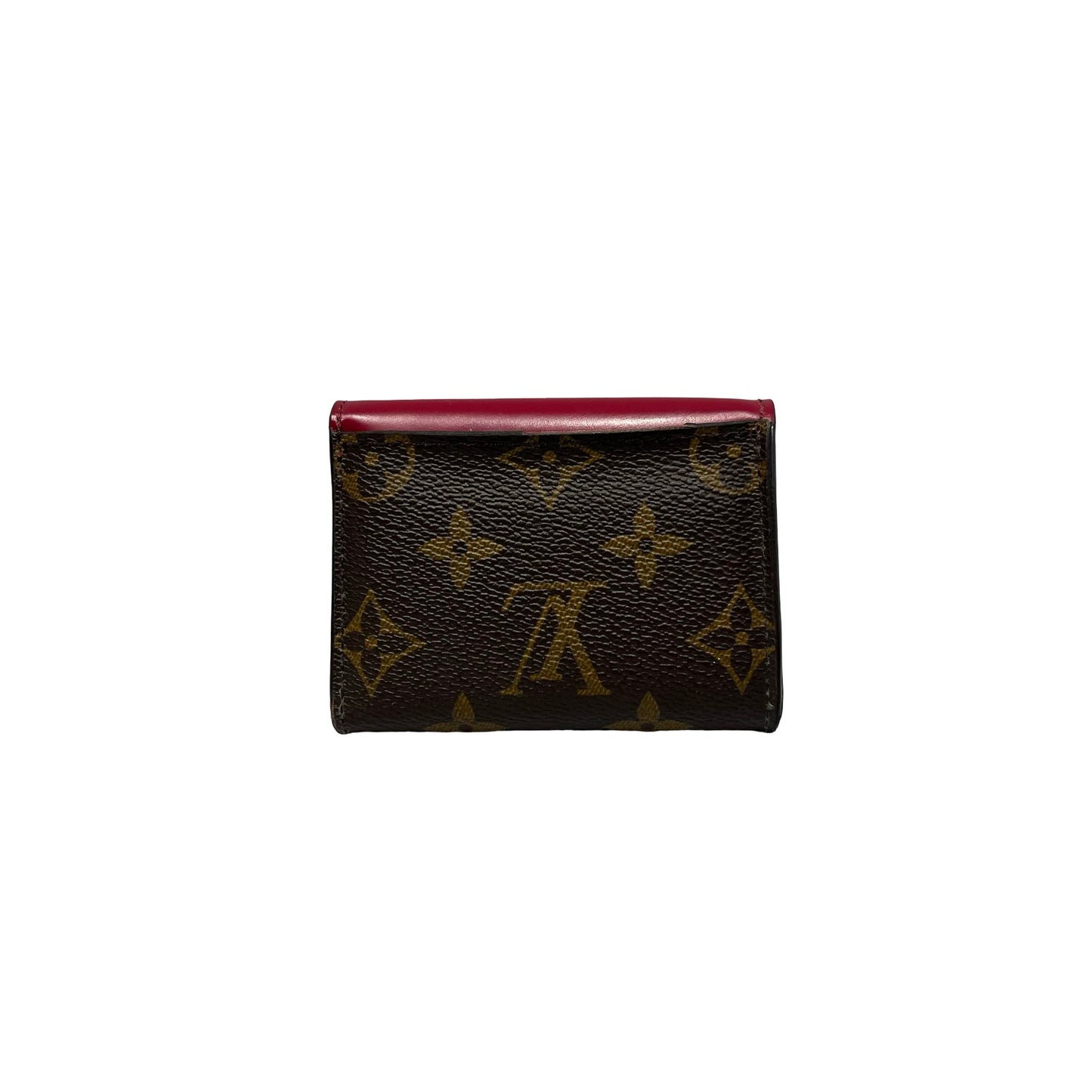 Used Louis Vuitton Monogram Wallet Wallet Brown Red GHW