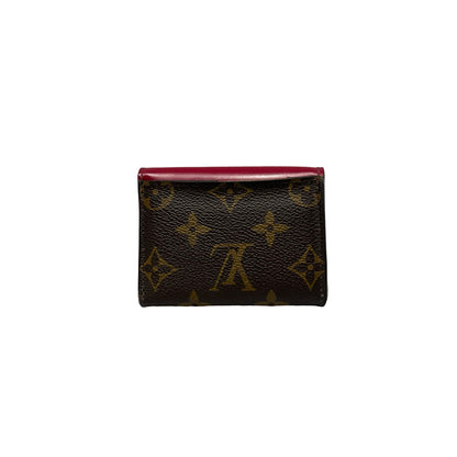 Used Louis Vuitton Monogram Wallet Wallet Brown Red GHW