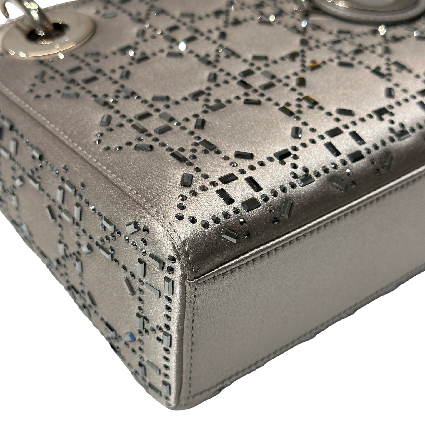 Used DIOR Mini Lady Dior Handbag Silver